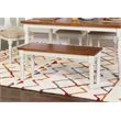 Pemberly Row Transitional Wood Six Piece Dining Set in Vanilla White and Brown