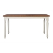 Pemberly Row Transitional Wood Six Piece Dining Set in Vanilla White and Brown