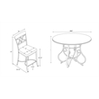 Pemberly Row Farmhouse Five Piece Wood and Metal Dining Set in Pewter and Cherry
