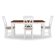 Pemberly Row Transitional Wood Five Piece Dining Set in Vanilla White and Brown