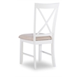 Pemberly Row Transitional Wood Five Piece Dining Set in Vanilla White and Brown