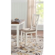 Pemberly Row Transitional Wood Five Piece Dining Set in Vanilla White and Brown