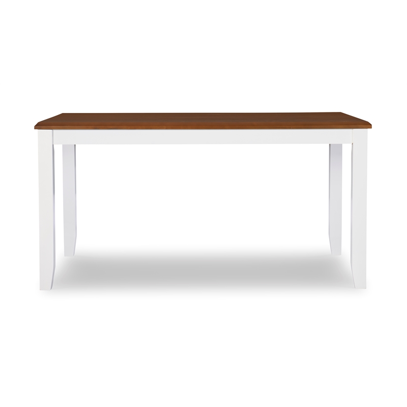 Pemberly Row Transitional Wood Five Piece Dining Set in Vanilla White and Brown
