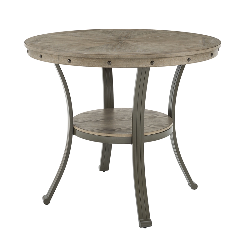 Pemberly Row Transitional Wood and Metal Counter Height 42