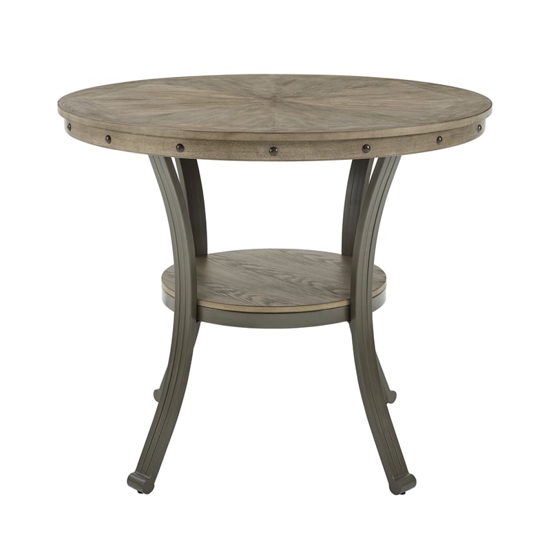 Pemberly Row Transitional Wood and Metal Counter Height 42