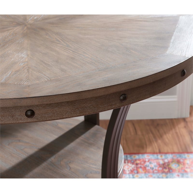 Pemberly Row Transitional Wood and Metal Counter Height 42