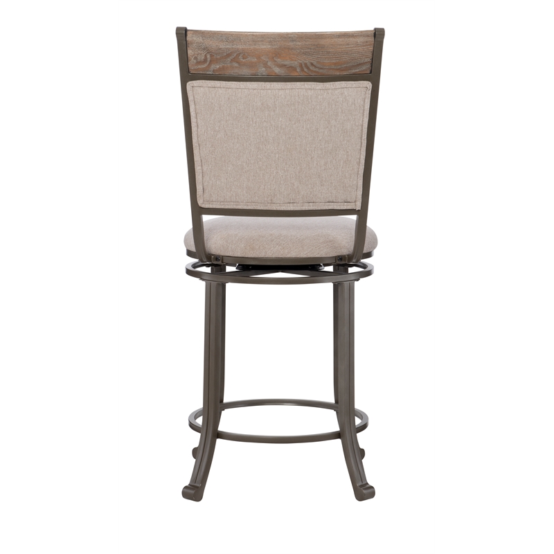 Pemberly Row Transitional Five Piece Metal Counter Height Dining Set in Pewter