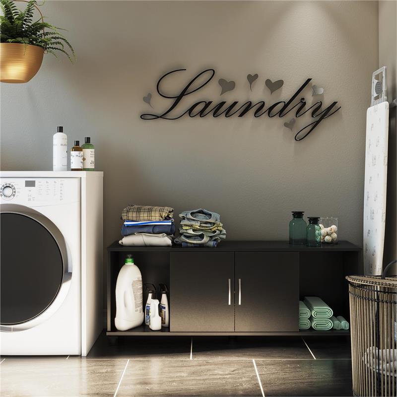 Pemberly Row Transitional Shoe Storage Bench in Black