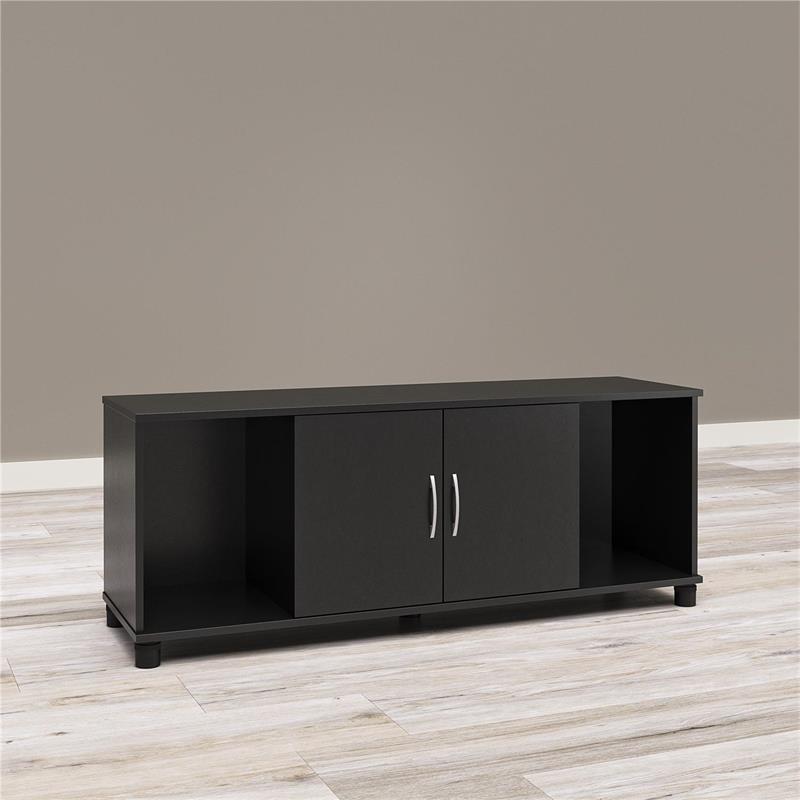 Pemberly Row Transitional Shoe Storage Bench in Black