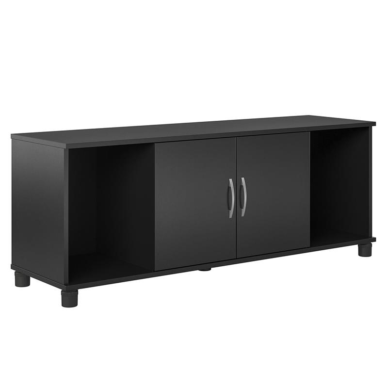 Pemberly Row Transitional Shoe Storage Bench in Black