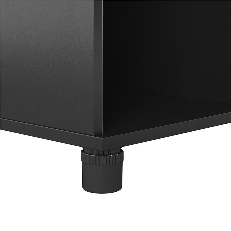 Pemberly Row Transitional Shoe Storage Bench in Black