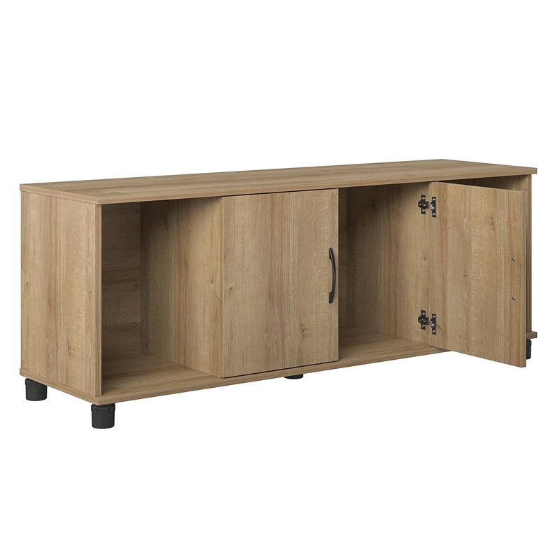 Pemberly Row Transitional Shoe Storage Bench in Natural