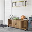 Pemberly Row Transitional Shoe Storage Bench in Natural