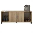 Pemberly Row Transitional Shoe Storage Bench in Natural