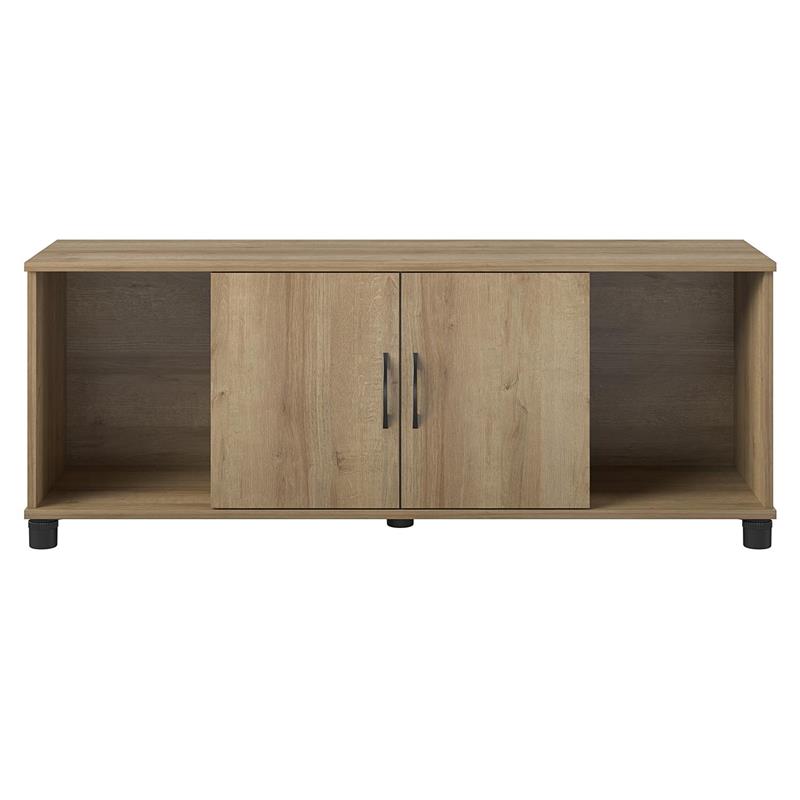 Pemberly Row Transitional Shoe Storage Bench in Natural