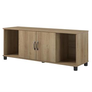 Pemberly Row Transitional Shoe Storage Bench in Natural