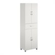 Pemberly Row Transitional Storage Cabinet with Drawer in White