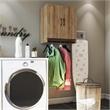 Pemberly Row Transitional 2 Door Wall Cabinet with Hanging Rod in Natural