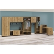 Pemberly Row Transitional 2 Door Wall Cabinet with Hanging Rod in Natural
