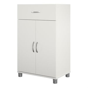 Pemberly Row Transitional 24&quot 1 Drawer/2 Door Base Storage Cabinet in White