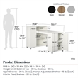 Pemberly Row Transitional Wood Hobby and Craft Desk w/ Storage Cabinet in Black