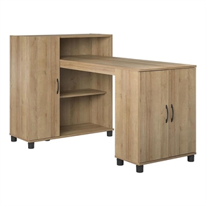 Pemberly Row Transitional Engineered Wood Hobby and Craft Desk in Natural