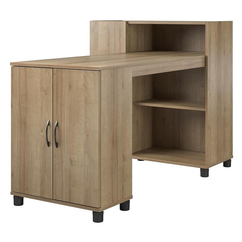 Pemberly Row Transitional Engineered Wood Hobby and Craft Desk in Natural