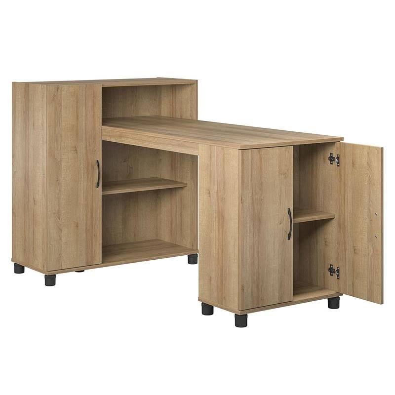 Pemberly Row Transitional Engineered Wood Hobby and Craft Desk in Natural