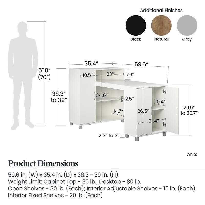 Pemberly Row Transitional Engineered Wood Hobby and Craft Desk in Natural