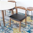 Pemberly Row 5-Piece Mid-Century Dining Set Round White Table and Black Chairs