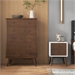 Pemberly Row Solid Wood Frame 2-Drawers Bedroom Nightstand in White/Walnut