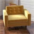 Pemberly Row Mid-Century Pillow Back Velvet Upholstered Armchair in Gold