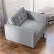 Pemberly Row Mid-Century Pillow Back Velvet Armchair in Grey