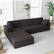 Pemberly Row Mid-Century Modern Fabric Modular Reversible Sofa in Gray