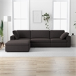 Pemberly Row Mid-Century Modern Fabric Modular Reversible Sofa in Gray