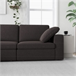 Pemberly Row Mid-Century Modern Fabric Modular Reversible Sofa in Gray