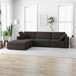Pemberly Row Mid-Century Modern Fabric Modular Reversible Sofa in Gray
