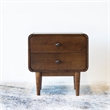 Pemberly Row Mid-Century Rectangular Solid Wood 2-drawer NightStand in Brown