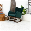 Pemberly Row Mid-Century Tight Back Velvet Rocking Chair in Green