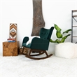 Pemberly Row Mid-Century Tight Back Velvet Rocking Chair in Green