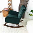 Pemberly Row Mid-Century Tight Back Velvet Rocking Chair in Green