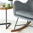 Pemberly Row Mid-Century Tight Back Velvet Rocking Chair in Dark Grey