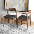 Pemberly Row Mid-Century Faux Leather Dining Chair in Black (Set of 2)