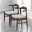 Pemberly Row Modern Polyester Blend Fabric Dining Chair in Gray (Set of 2)