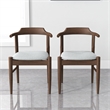 Pemberly Row Modern Polyester Blend Fabric Dining Chair in Gray (Set of 2)