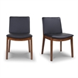 Pemberly Row 5-Piece Oval Dining Set w/ 4 Faux Leather dining chairs in Black