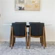 Pemberly Row 5-Piece Oval Dining Set w/ 4 Faux Leather dining chairs in Black