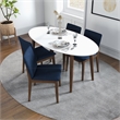 Pemberly Row 5-Piece Mid-Century Solid Wood Oval Dining Set in Blue