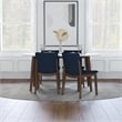 Pemberly Row 5-Piece Mid-Century Solid Wood Oval Dining Set in Blue