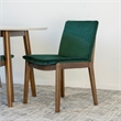 Pemberly Row 5-Piece Modern Oval Dining Set w/ 4 Velvet Dining Chairs in Green